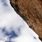 David hanging in "La Rambla" in the steep El Pati sector of Siurana (c) Iuliia Leonova
